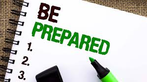 Text saying Be Prepared written with a sharpie