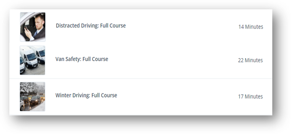 Driver Training Modules Distracted driving, Van safety, and Winter Driving