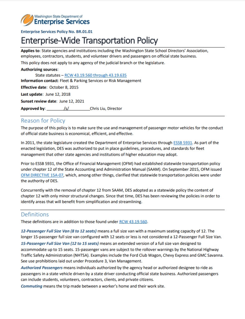 Enterprise Transportation Policy