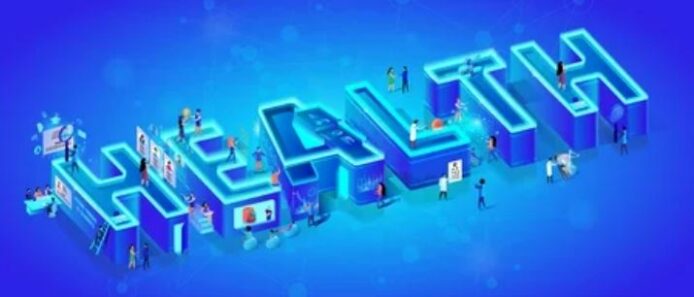 Blue 3D picture of the word Health