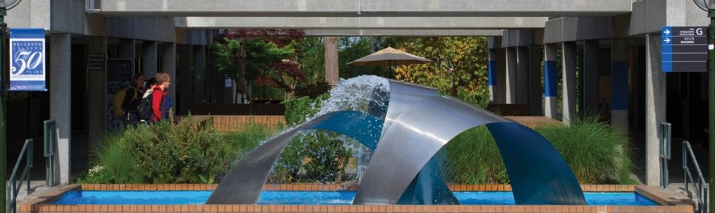 Fountain in the middle of campus