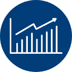 Bar graph with upwards trend