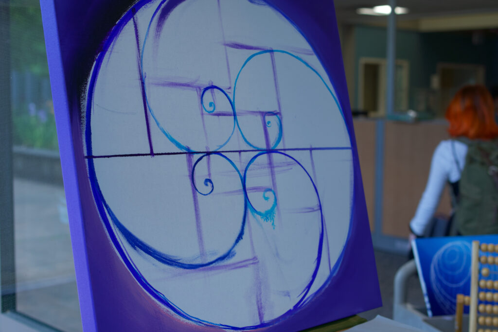 STEM Student Social, Math faculty-created artwork using math principles