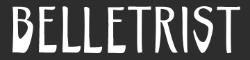 Belletrist text in white on black background