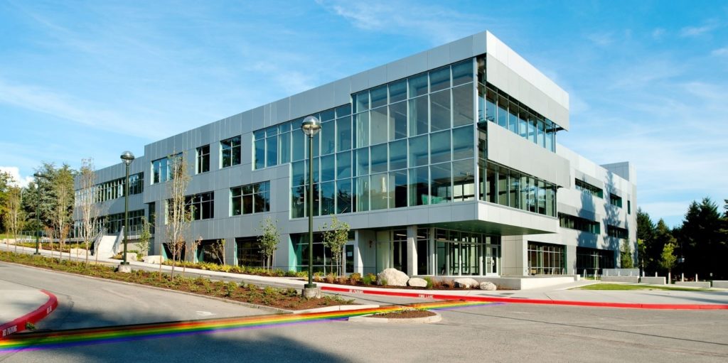 Image of crosswalk in front of T Building