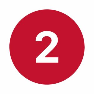 Number 2 on red background