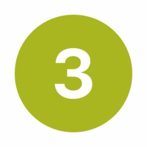 Number 3 on green backgroud