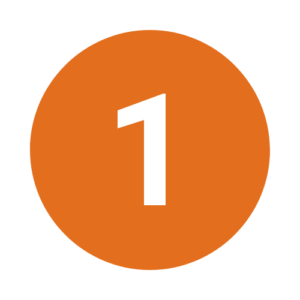 Number 1 on orange background