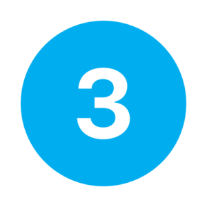 Number 3 on cyan background