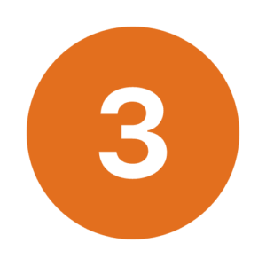 Number 3 on orange background