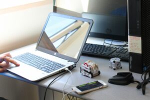 Photo of laptop and cell phone