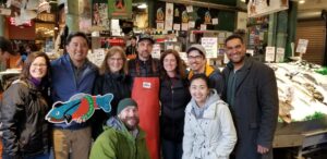 BC faculty at the Pike Place Fish Market