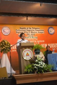 Canja giving a speech at her Oath Taking Ceremony