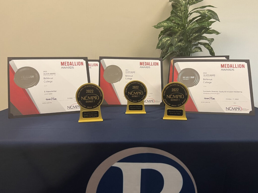 NCMPR awards displayed on a table