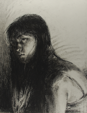 Art 120, Self Portrait in Charcoal