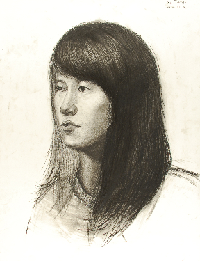 Art 120, Self Portrait in Charcoal