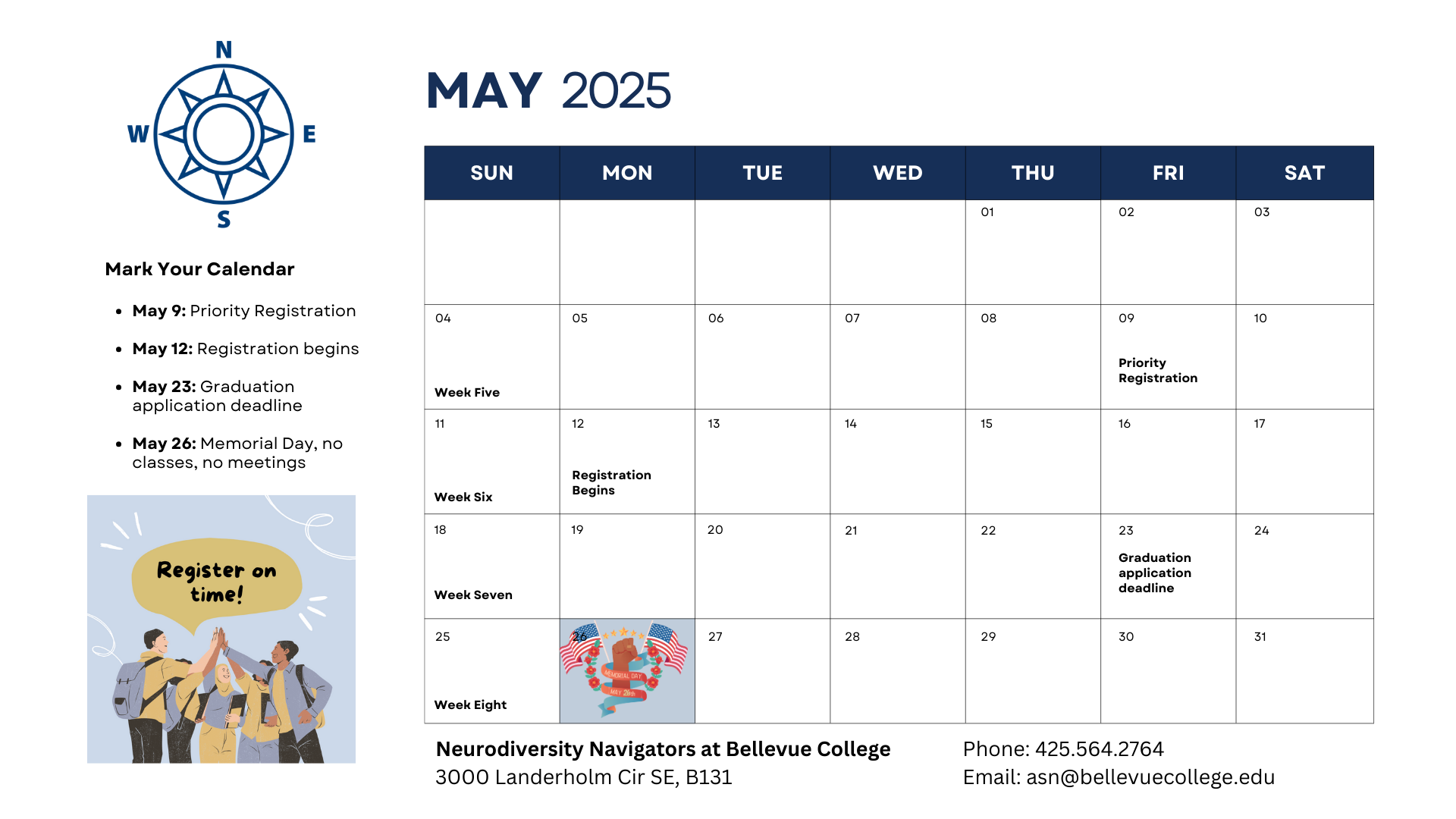 Spring 2025 calendar
