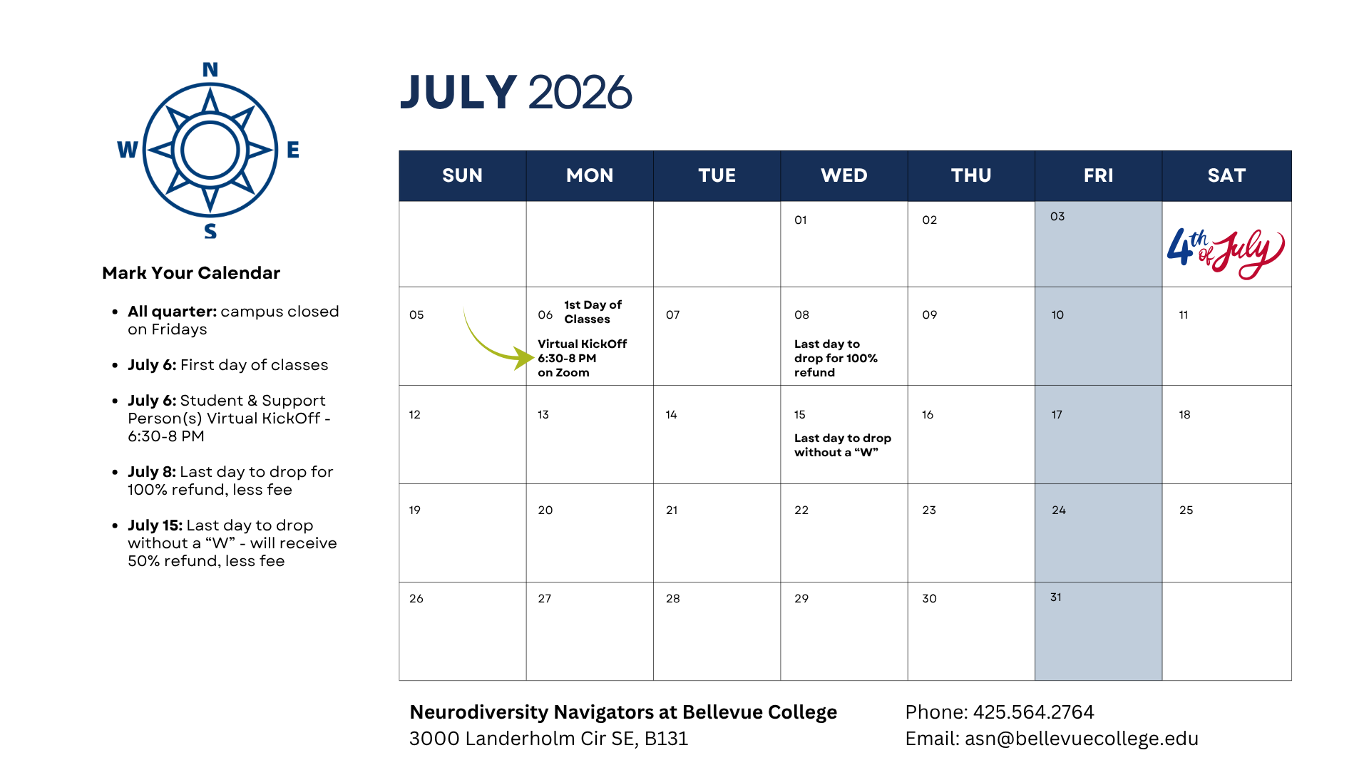 Summer 2026 Calendar