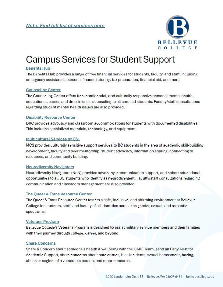 Campus Services for student support