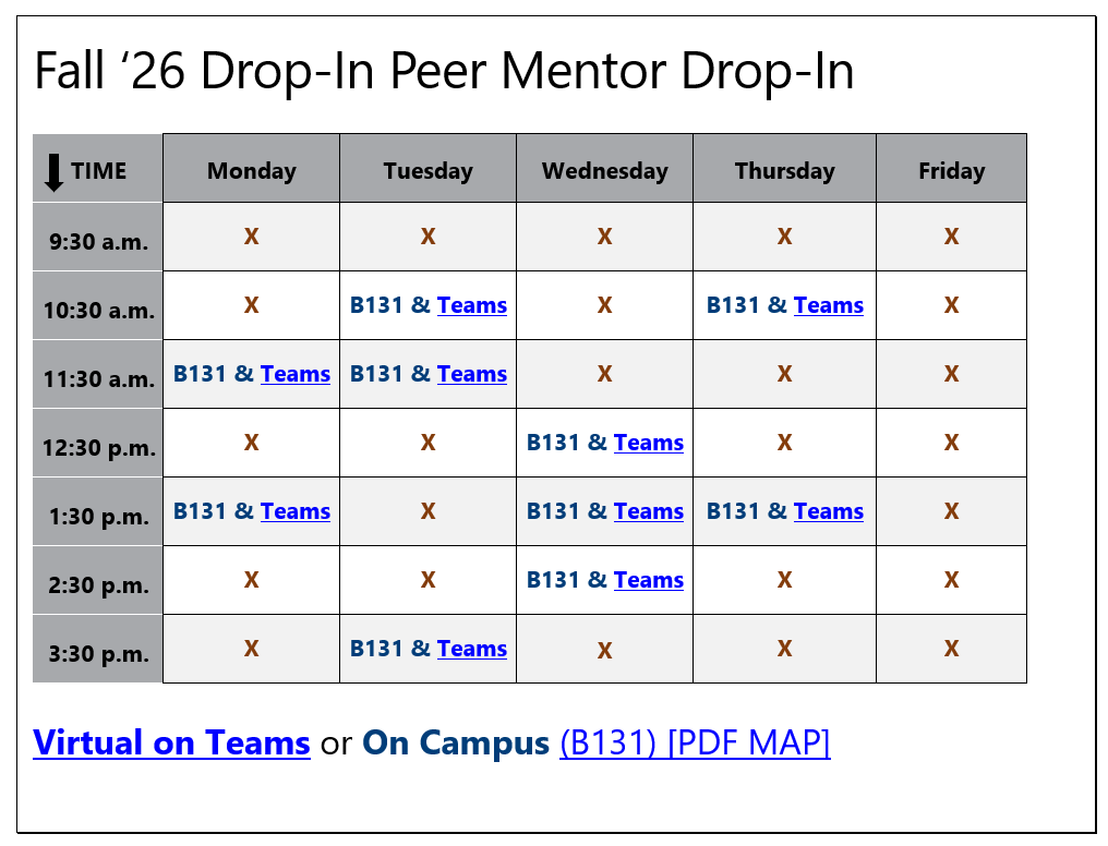 Fall 26 Drop-Ins