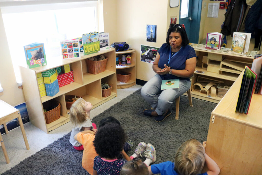 Teacher leading circle time