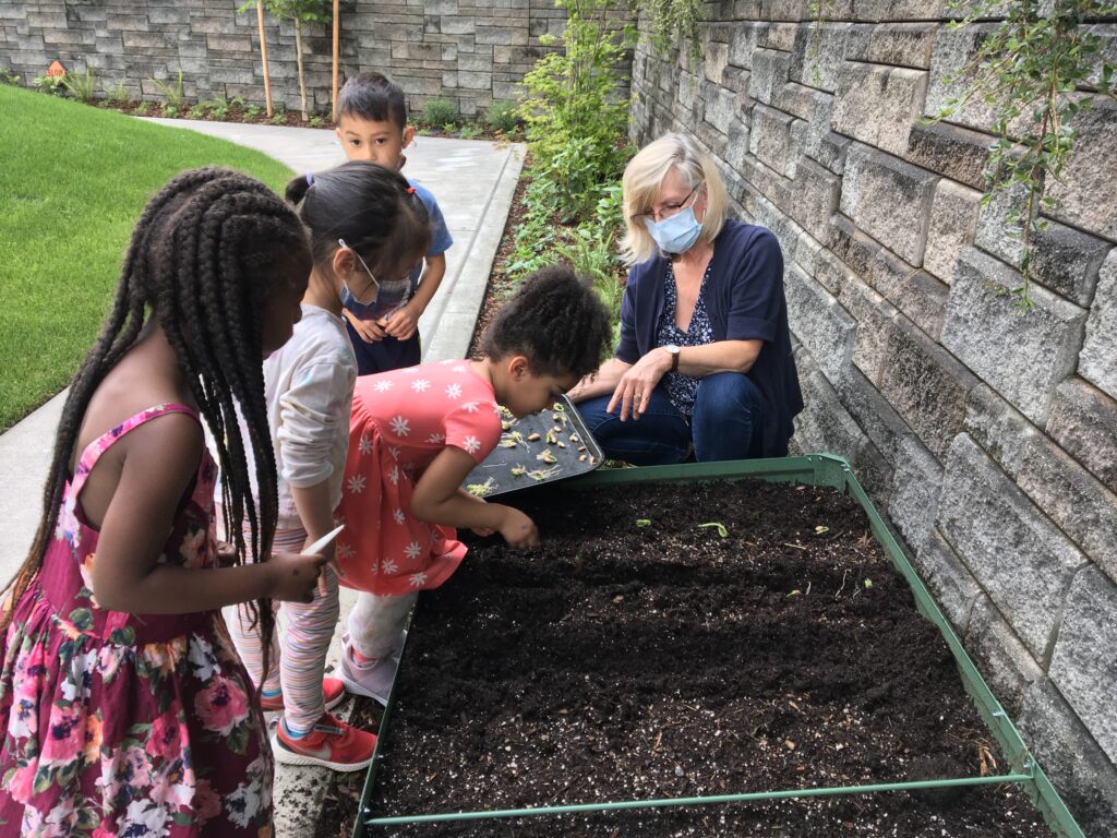 Children gardening