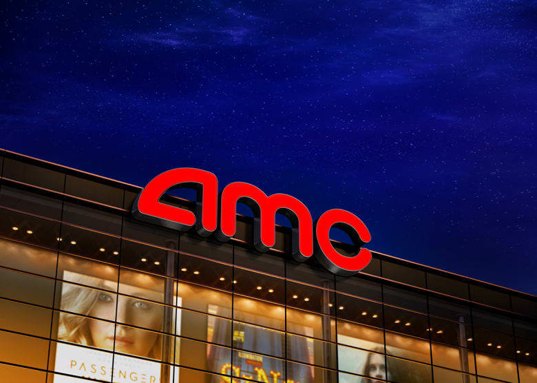 AMC Theater image in front of the dark night sky.