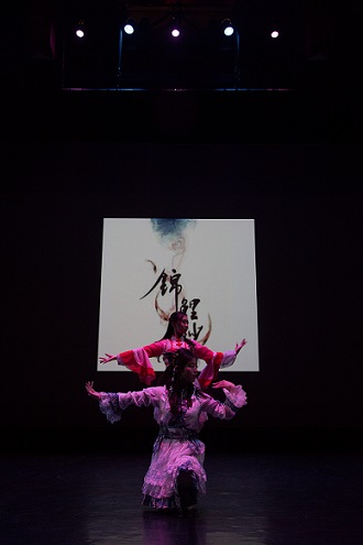 Dance duo performing to Japanese music