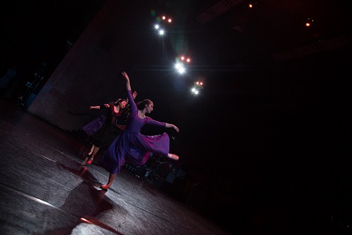 Dance trio performaing to contemporary music