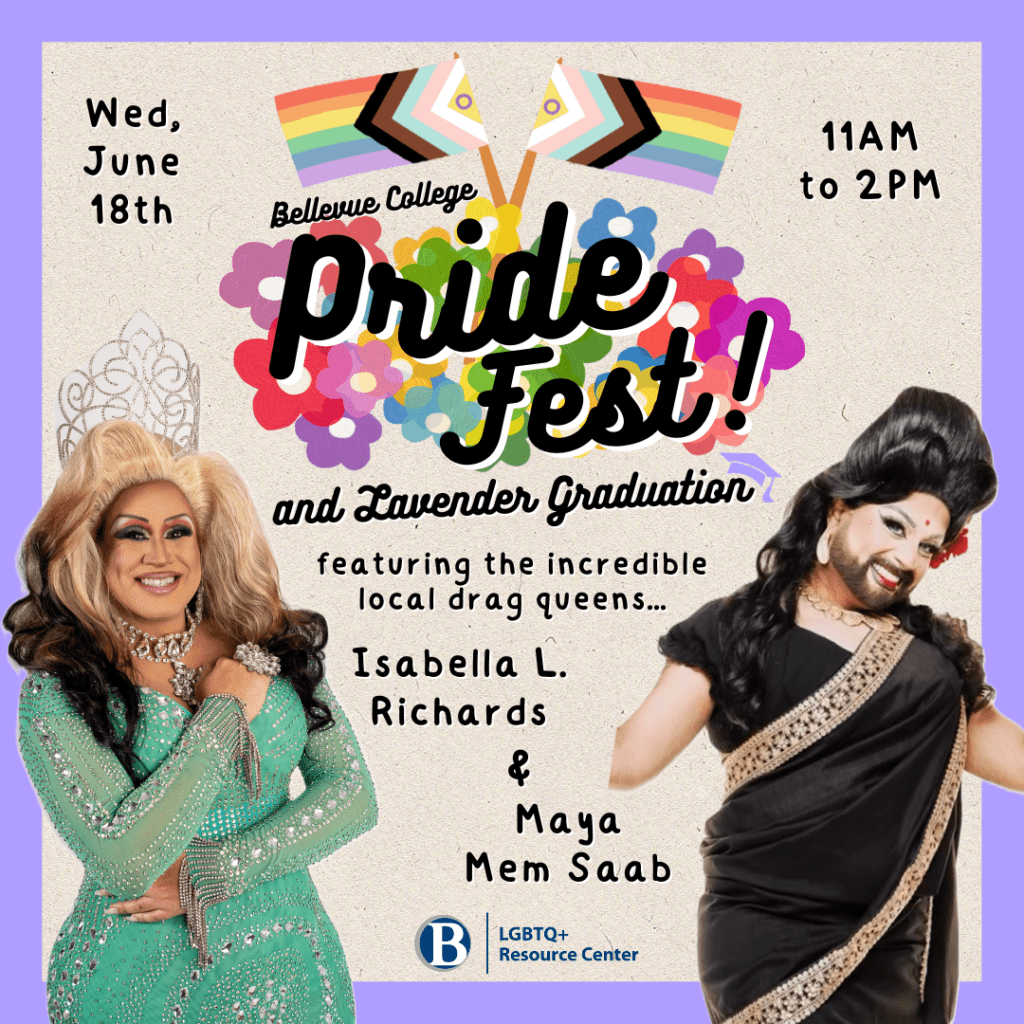 Advertisement featuring the drag queens appearing at Pride Fest