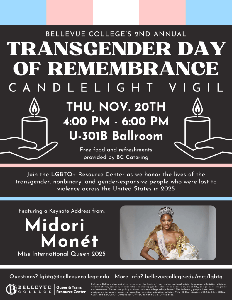 Poster for Trans Day of Remembrance Candlelight Vigil