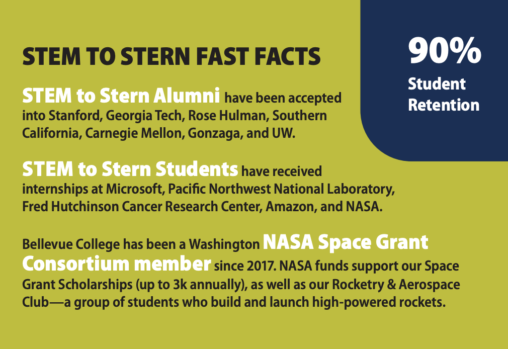 Infographic with facts about the STEM to Stern program