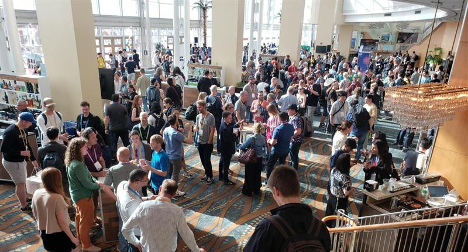 Pre-event crowd at Long Beach Conference Center