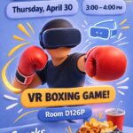 VR Boxing game D126P Person boxing wearing VR headset