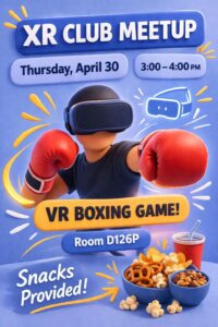 VR Boxing game D126P Person boxing wearing VR headset