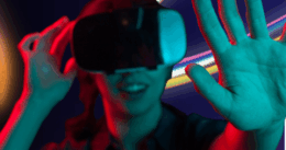 DMA 294 promotion. Person in headset experiencing a VR application.